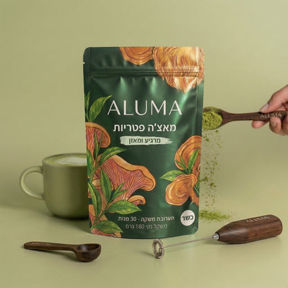 ALUMA - מאצ׳ה פטריות להגברת האנרגיה והריכוז